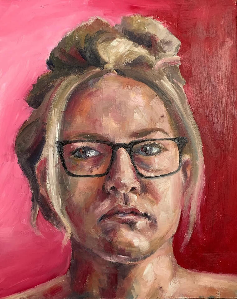 self-portrait, oil paint, 2020
